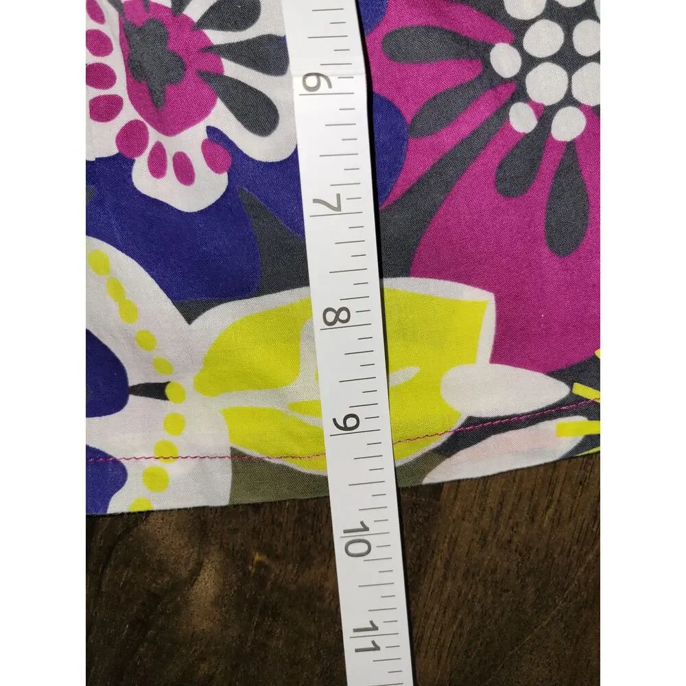 CARTER'S Colorful Floral Mod Groovy 100% Cotton Girl's Shirt Dress Size 6 mo
